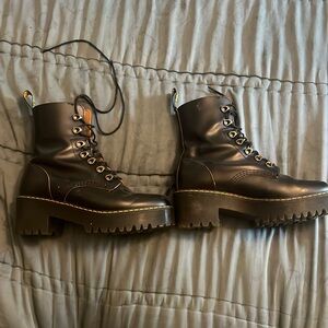 Dr Martens Leona Leather Heeled Boot